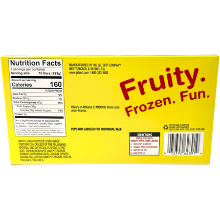 Starburst Freezer Pops 10 Pack - 10oz