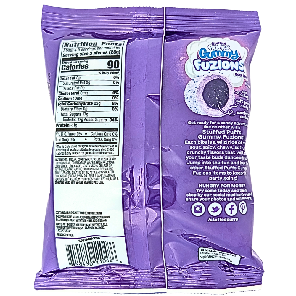 Stuffed Puffs Gummy Fuzions Sour Berry - 120g