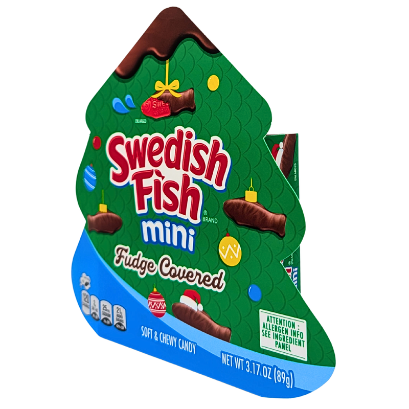 Swedish Fish Mini Christmas Fudge Covered - 90g