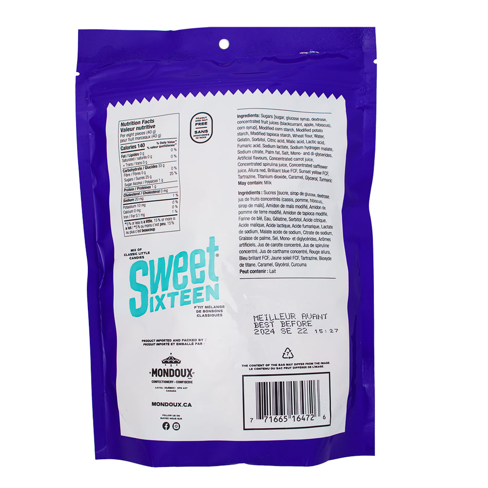 Sweet Sixteen Sweet & Sour - 400g Nutrition Facts Ingredients