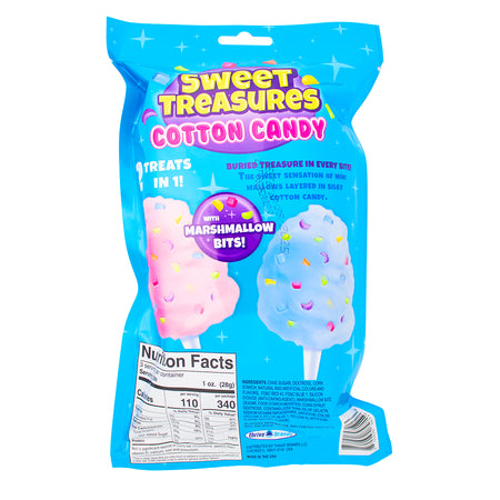 Sweet Treasures Cotton Candy - 3oz  Nutrition Facts Ingredients