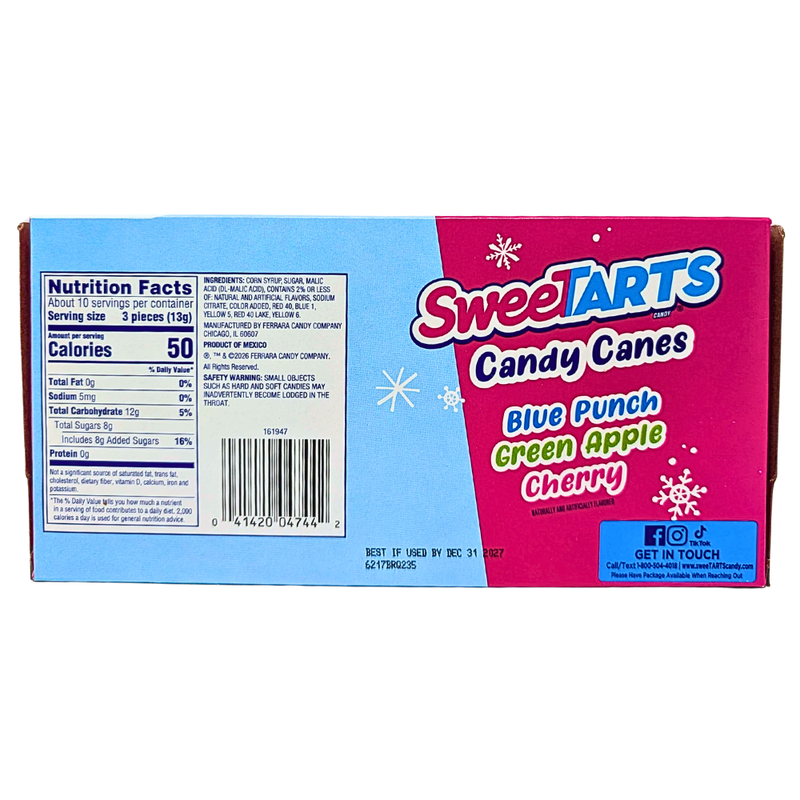 Sweetarts Mini Candy Canes - 4.8oz