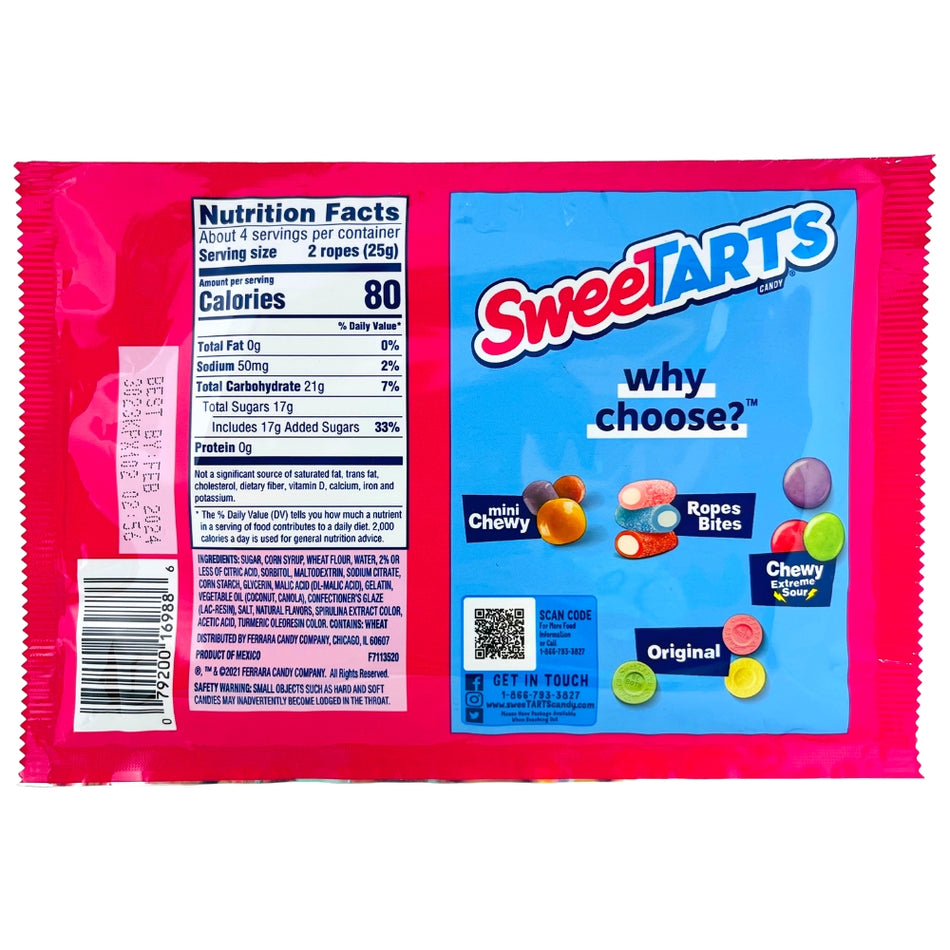 Sweetarts Ropes Sour Apple - 99g Nutrition Facts Ingredients-Sweetarts Ropes-Sweetarts-sour apple