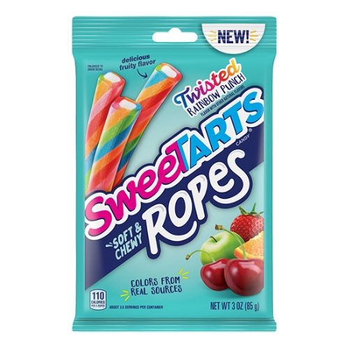 Sweetarts Ropes Twisted Rainbow Punch-5 oz. Peg Bag-Sweetarts-Sweetarts Ropes-rainbow candy - Sweet Tarts