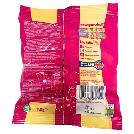 Swizzels Drumstick Squashies Rhubarb & Custard Candy (UK) - 120g