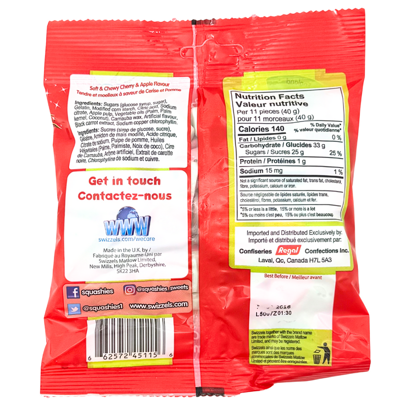 Swizzels Squashies Cherry & Apple Flavour - 160 g