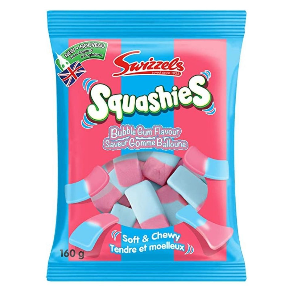 Swizzels Squashies Bubble Gum Flavour - 160 g-British candy-Bubble gum-bubble gum flavor-Chewy candy