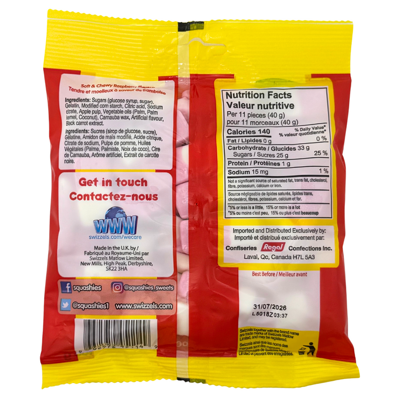 Swizzels Squashies Original Raspberry - 160 g
