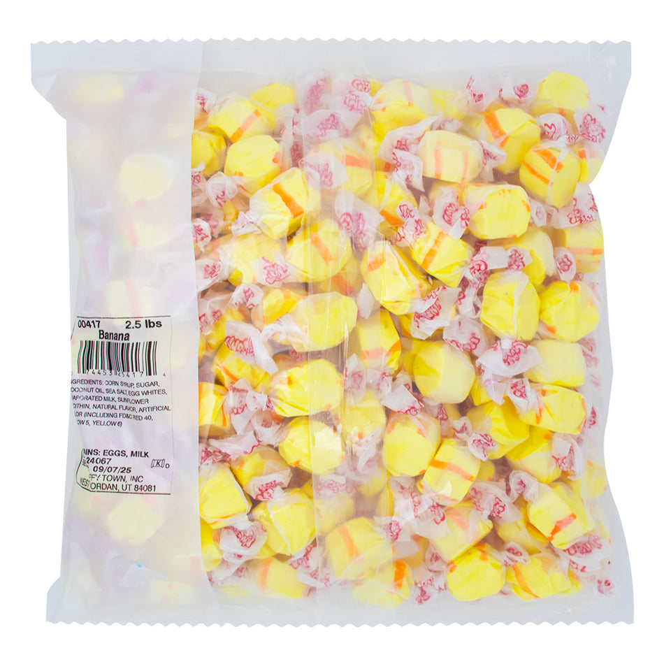 Salt Water Taffy Banana - 2.5lbs  Nutrition Facts Ingredients