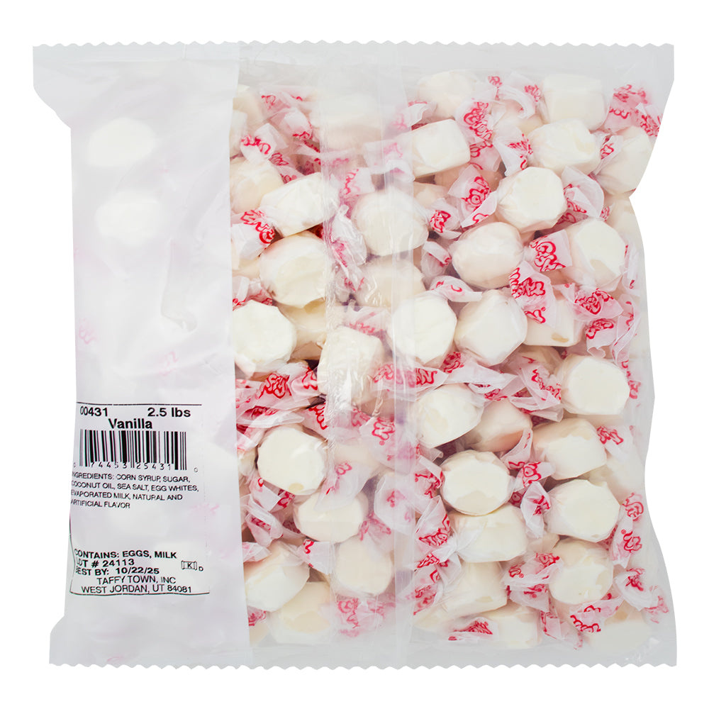 Salt Water Taffy Vanilla - 2.5lbs  Nutrition Facts Ingredients