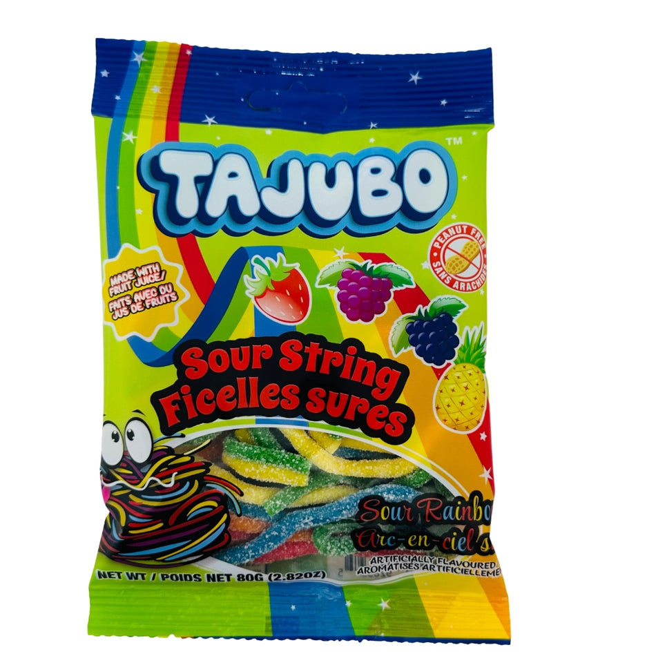 Tajubo Sour String Rainbow - 80g -Sour Candy - Rainbow Candy
