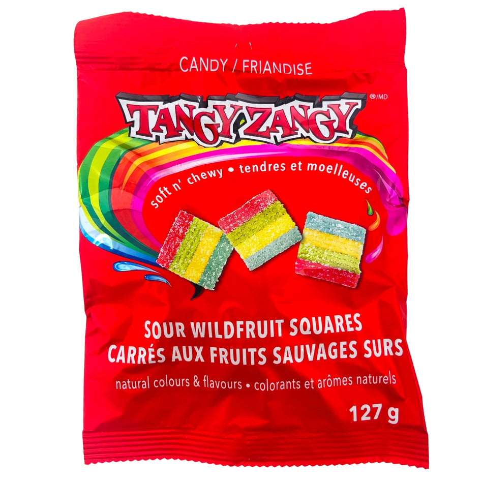 Tangy Zangy Sour Wild Fruit Squares 127g - Sour Candy