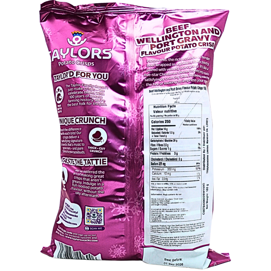 Taylors Beef Wellington & Port Gravy Crisps (UK) - 150g