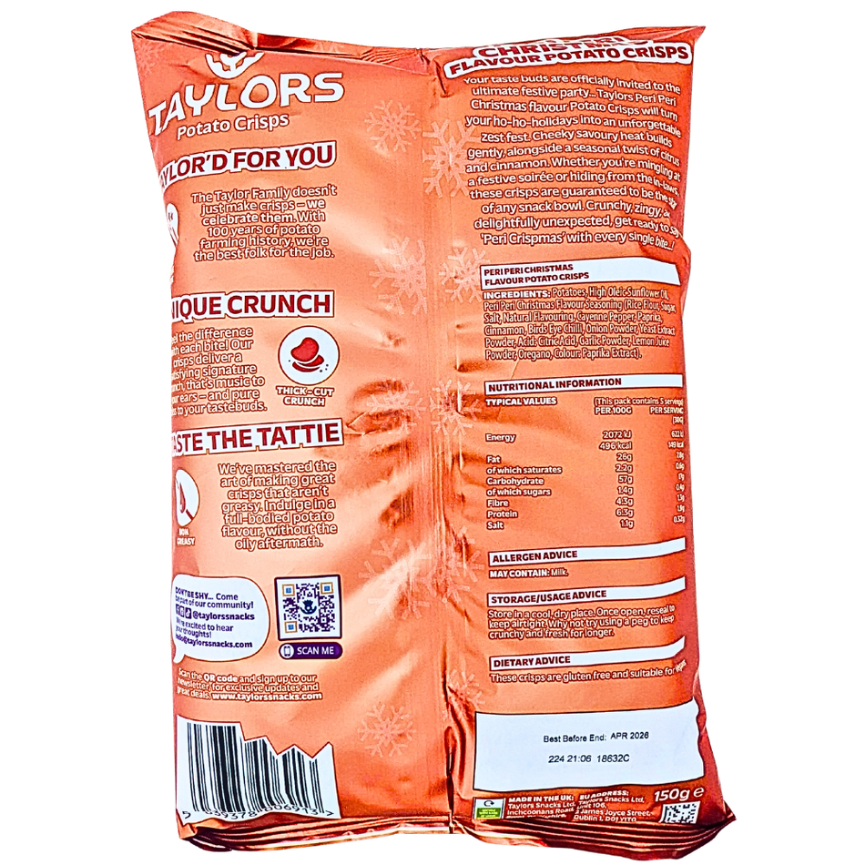 Taylors Peri Peri Christmas Crisps (UK) - 150g