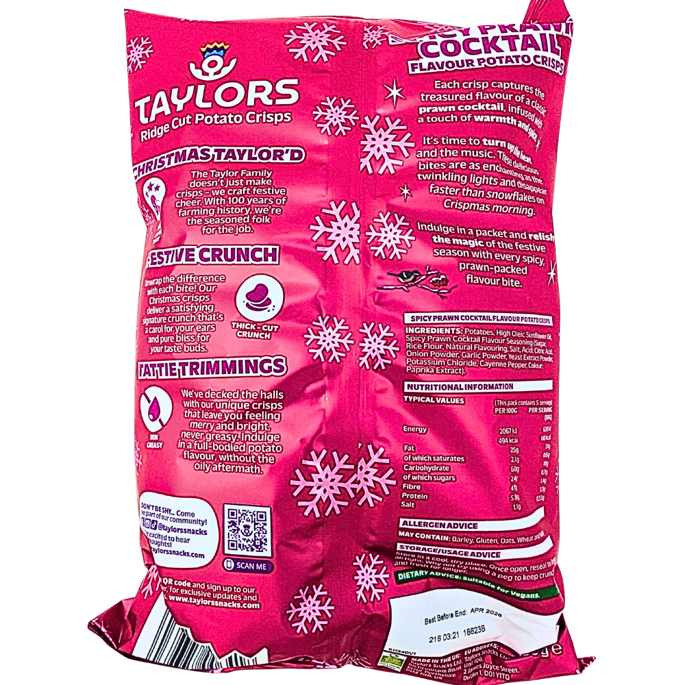 Taylors Spicy Prawn Cocktail Crisps (UK) - 150g
