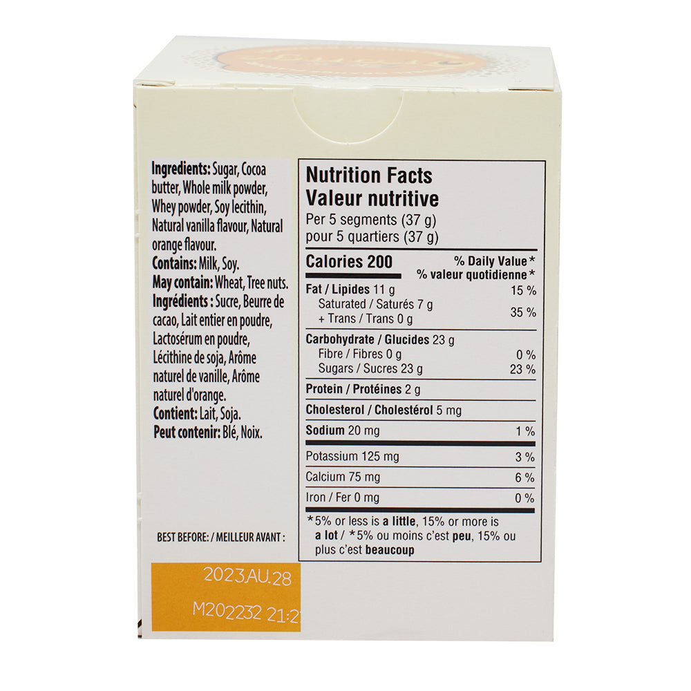 Terry's Chocolate Orange White Chocolate Ball - 147g Nutrition Facts Ingredients-Chocolate orange-White chocolate-British chocolate