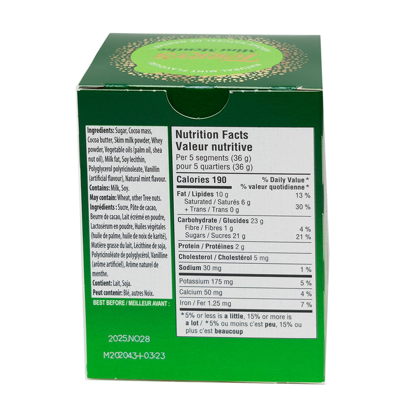 Terry's Mint - 145g  Nutrition Facts Ingredients