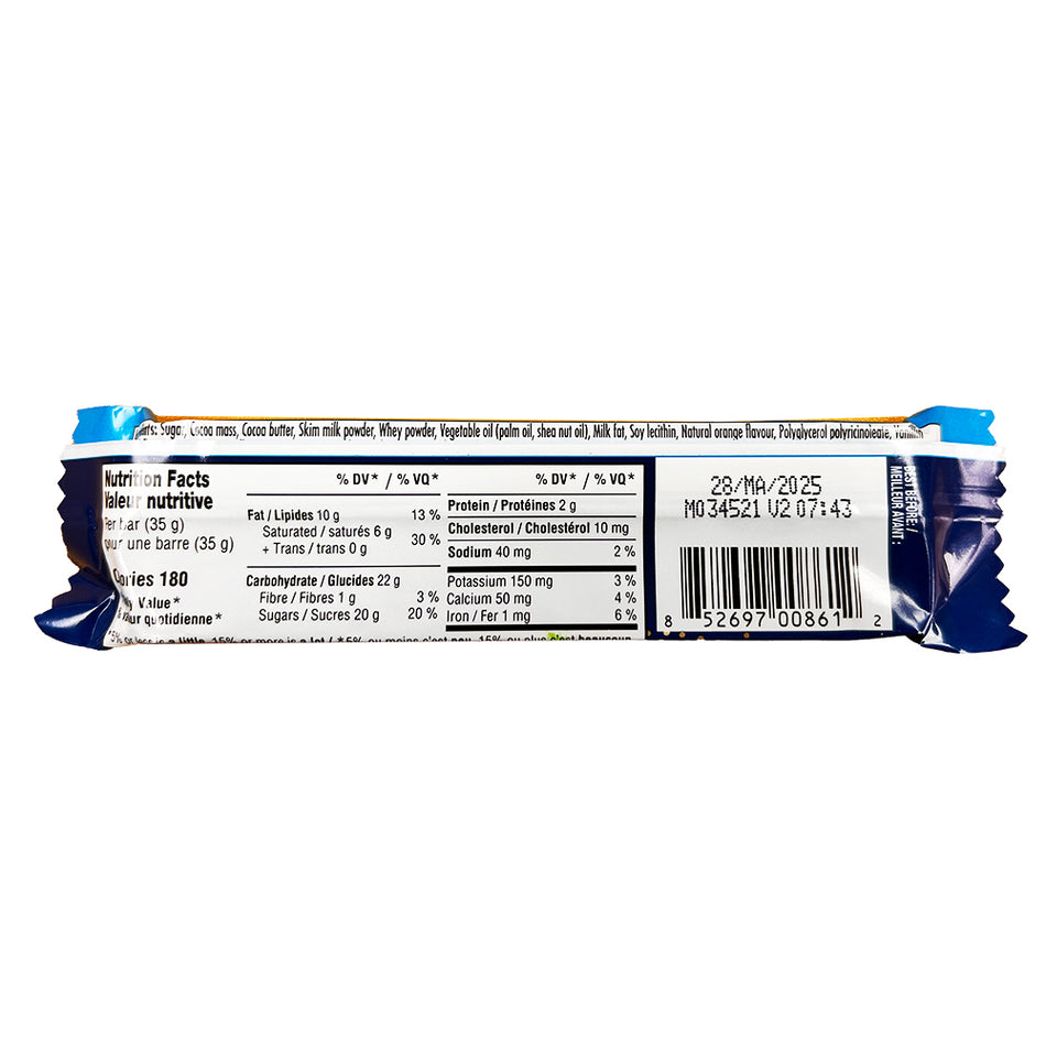 Terry's Orange Original Bar - 35g  Nutrition Facts Ingredients