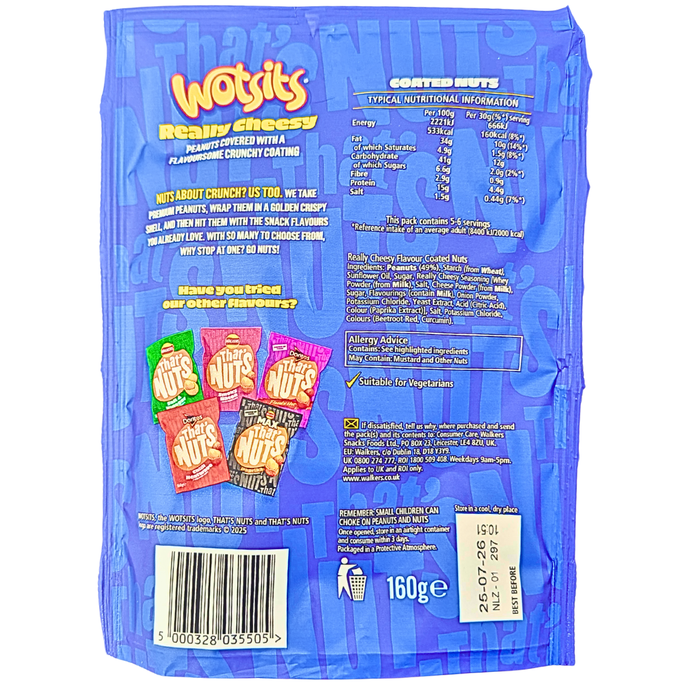 That's Nuts Wotsits Really Cheesy (UK) - 160g