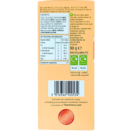 Thorntons White Chocolate Bunny (UK) - 90g