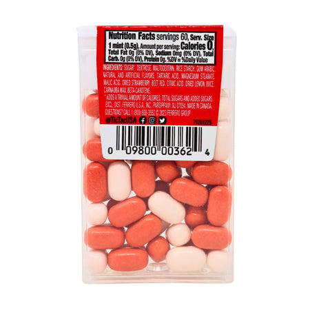 Tic Tac Strawberry & Cream - 1oz Nutrition Facts Ingredients