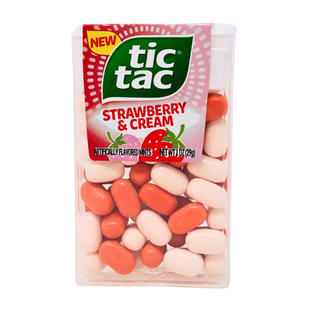 Tic Tac Strawberry & Cream - 1oz -Strawberry Candy - Pink Tic Tacs