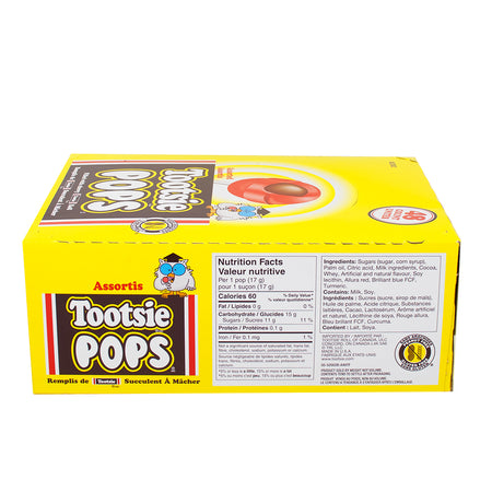 Tootsie Pops Assorted - 100 Lollipops  Nutrition Facts Ingredients