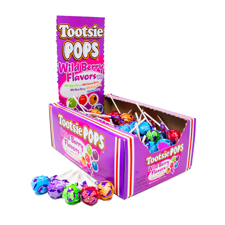 Tootsie Pops Wild Berry Flavours - 100 Lollipops