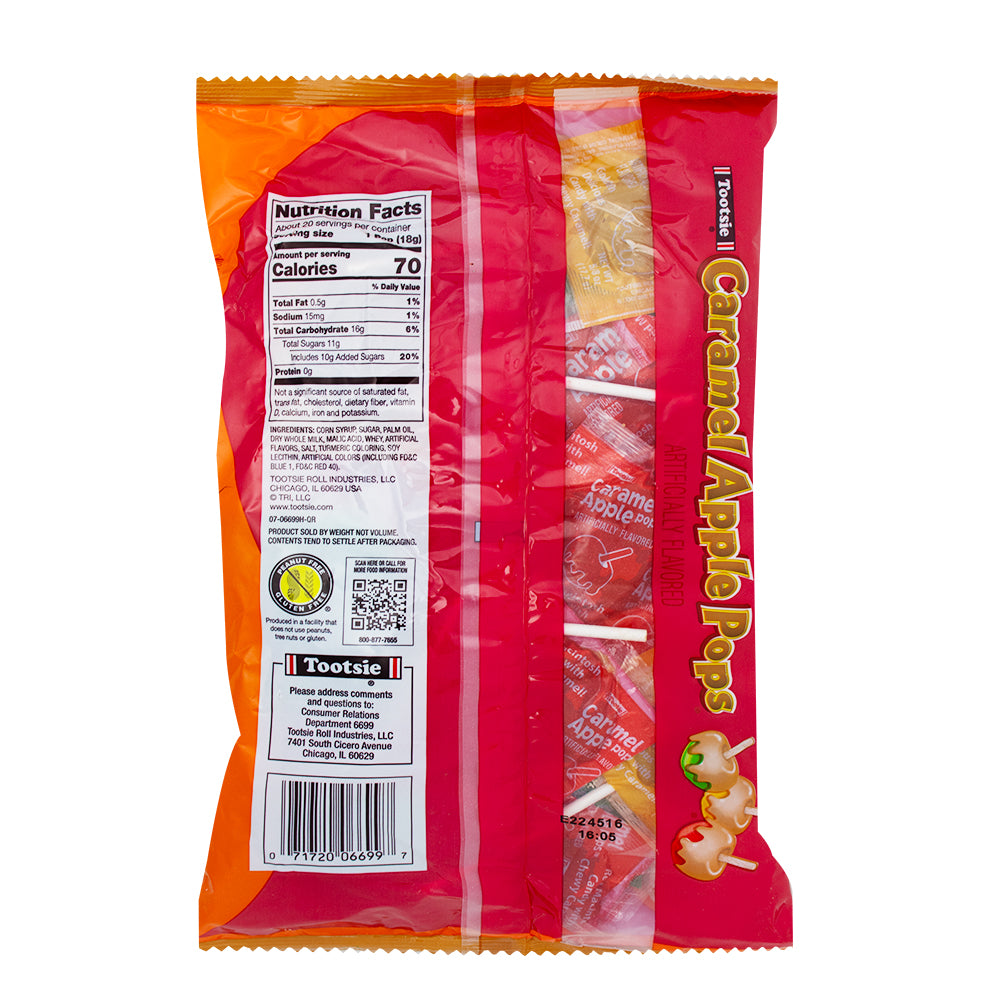 Caramel Apple Pops - 12.7oz - Halloween Candy - Lollipops  Nutrition Facts Ingredients