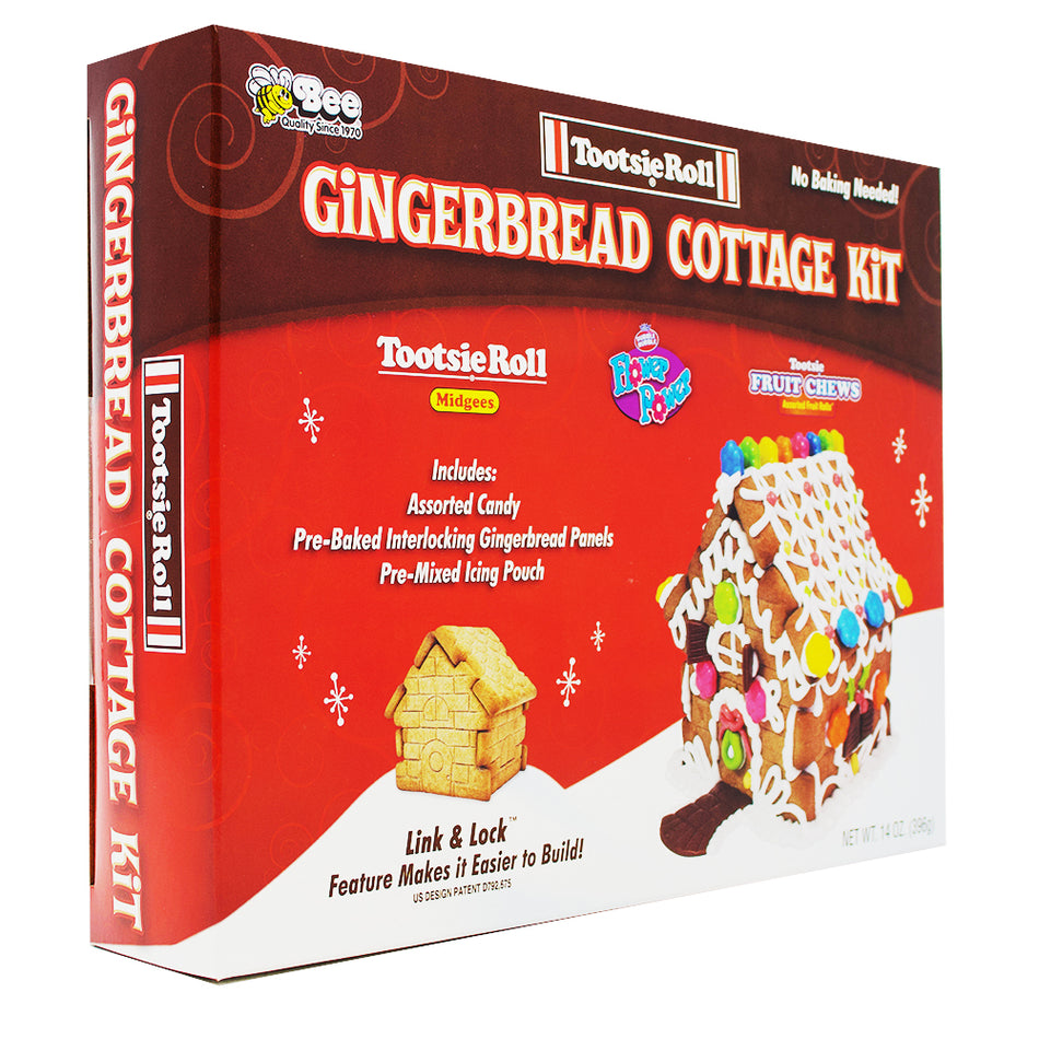 Bee Tootsie Roll Gingerbread House Kit - 14oz -Gingerbread Cookies-Gingerbread House Ideas-Tootsie Roll