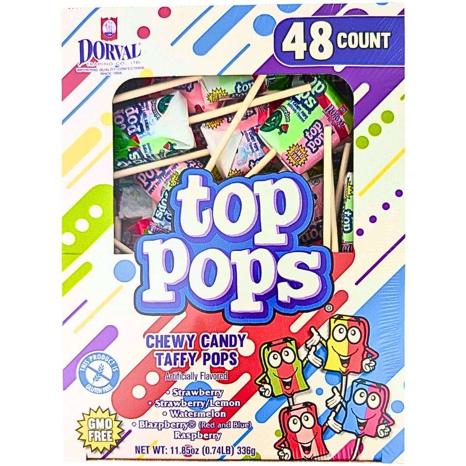 Top Pops Chewy Taffy Assorted Flavours - 336g