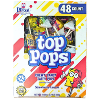 Top Pops Chewy Taffy Candy Pops - Strawberry-Lemon 336g