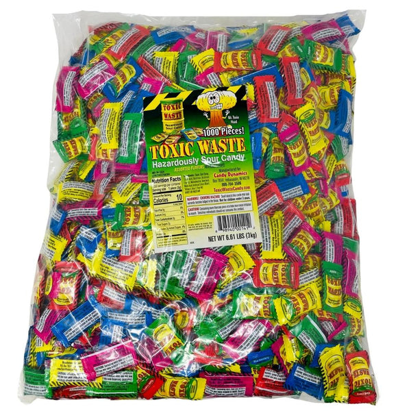 Toxic Waste Sour Candy Packs: 1000-Piece Bag