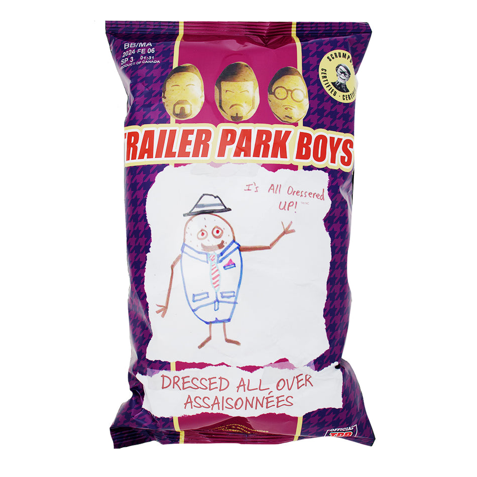 Trailer Park Boys Dressed All Over - 3.5oz- Bag Of Chips-Dill Pickle Chips-Canadian Food