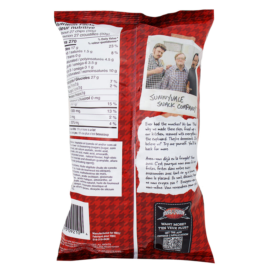 Trailer Park Boys Fries 'n' Ketchup - 3.5oz Nutrition Facts Ingredients-Bag Of Chips-Canadian Food-Ketchup Chips