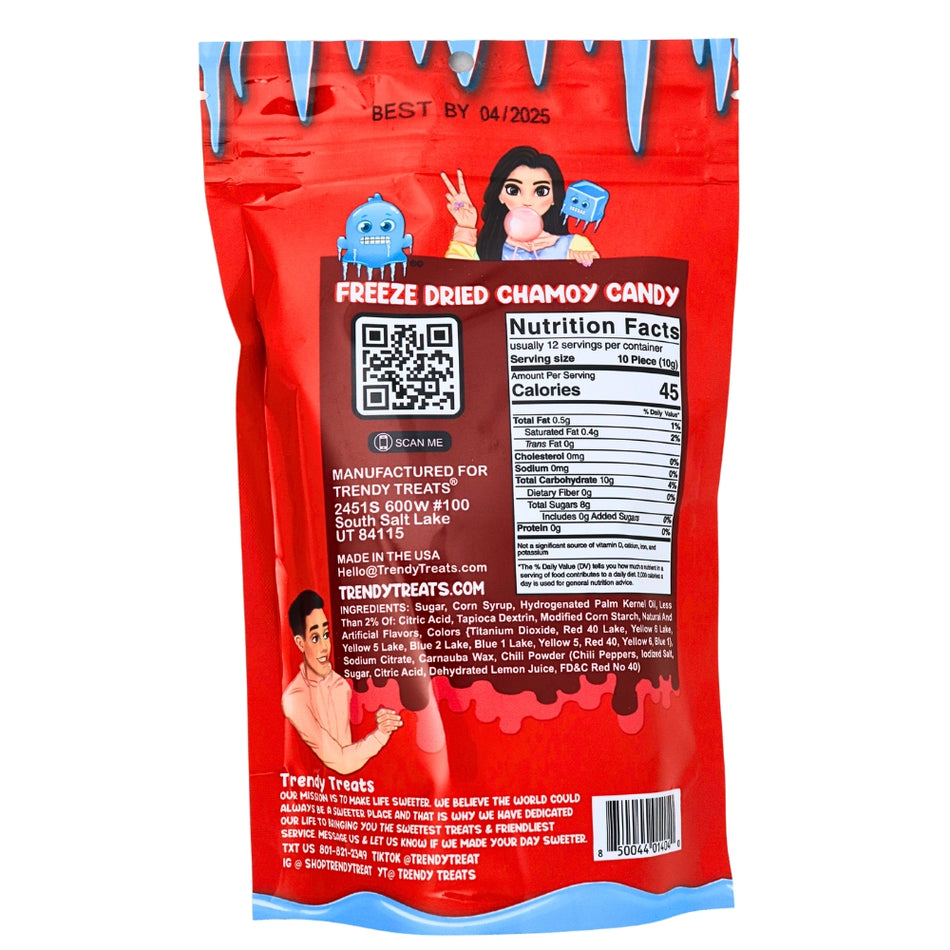 Trendy Treats Freeze Dried Chamoy Skittles - 4oz Nutrition Facts Ingredients -Freeze Dried Candy - Mexican Candy