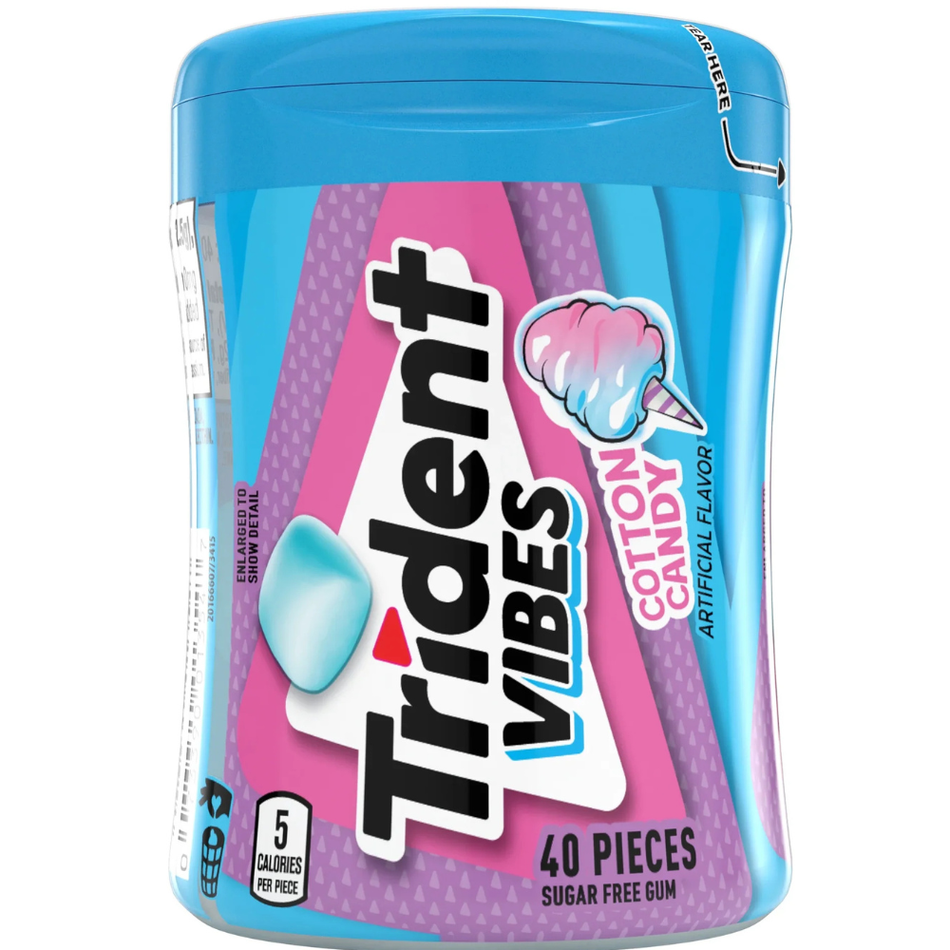 Trident Vibes Bottle Pack Cotton Candy - 40pc