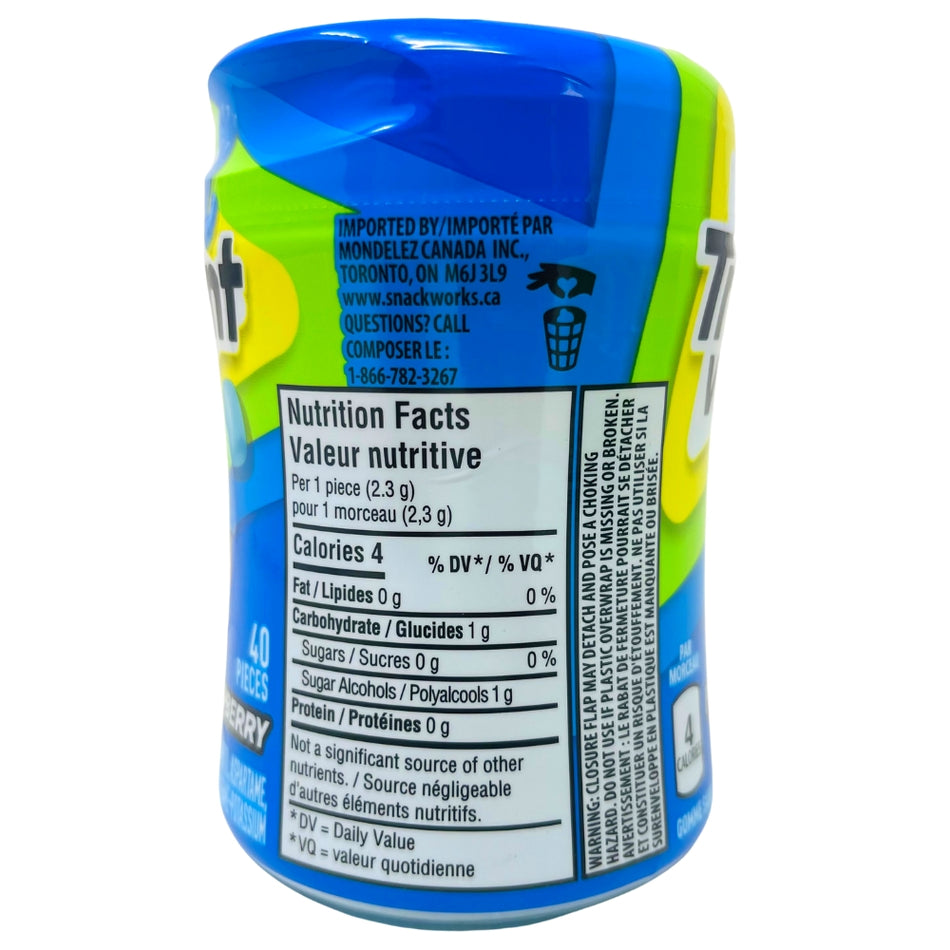 Trident Vibes Sour Patch Kids Blue Raspberry - 40pcs Nutrition Facts Ingredients