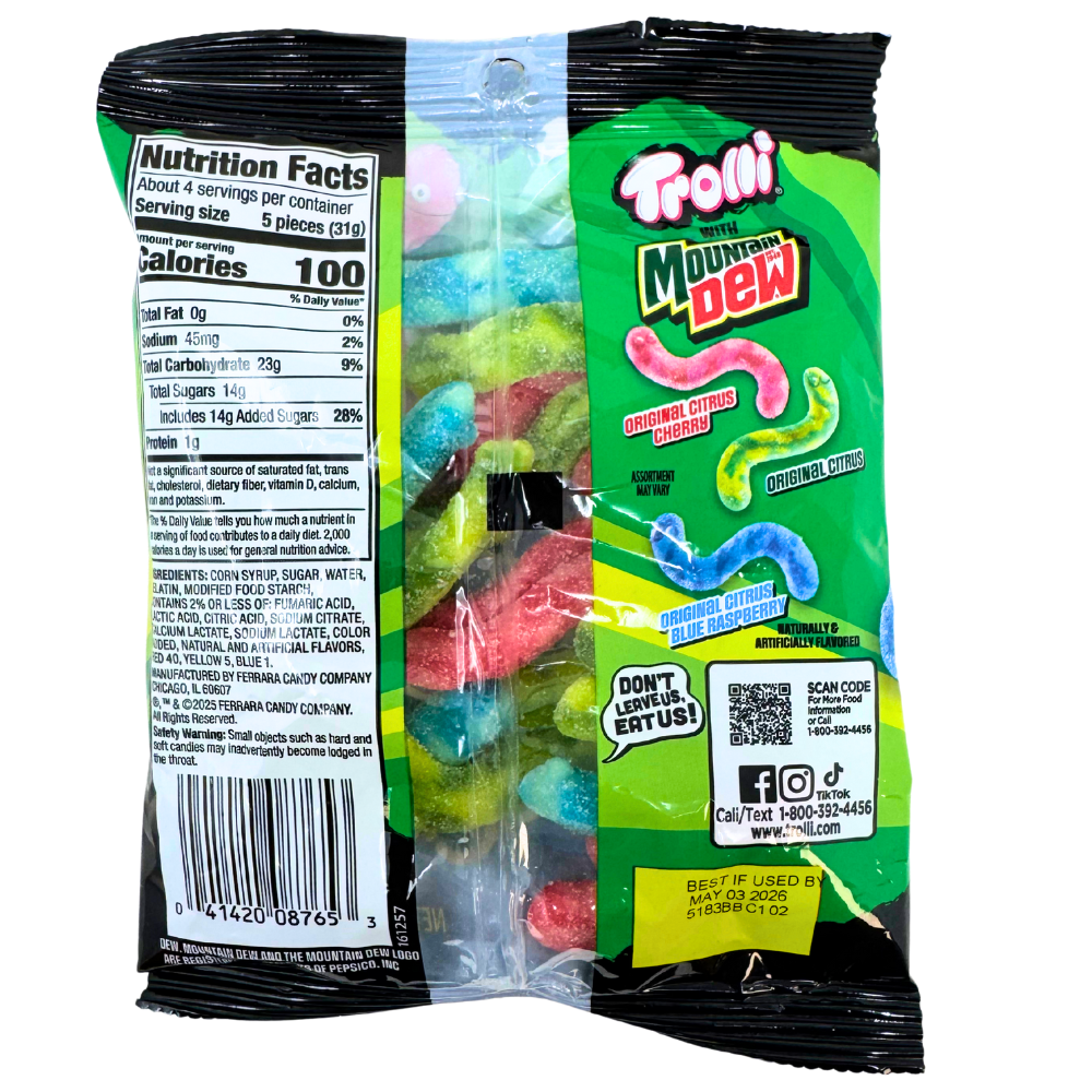 Trolli Mountain Dew Sour Brite Crawlers - 4.25oz