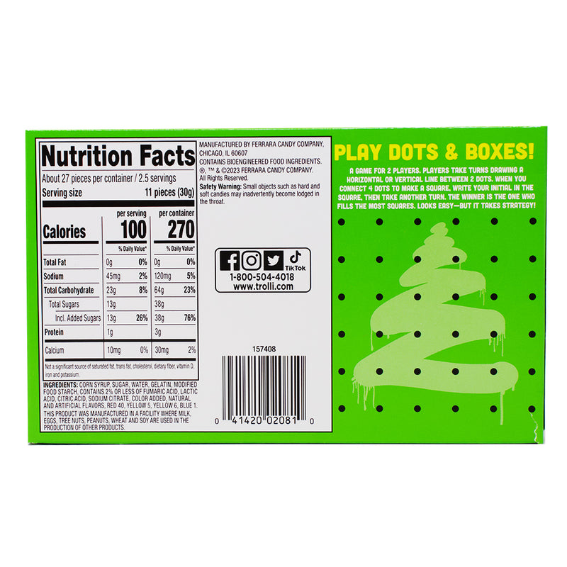 Trolli Sour Brite Trees Theatre Box - 3oz Nutrition Facts Ingredients