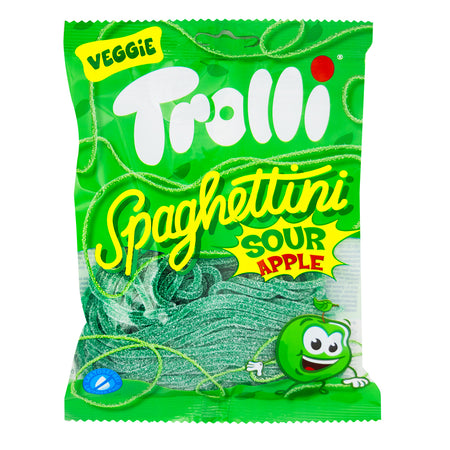 Trolli Spaghettini Sour Apple  Candy (Germany) - 100g - Vegan Candy - German Candy