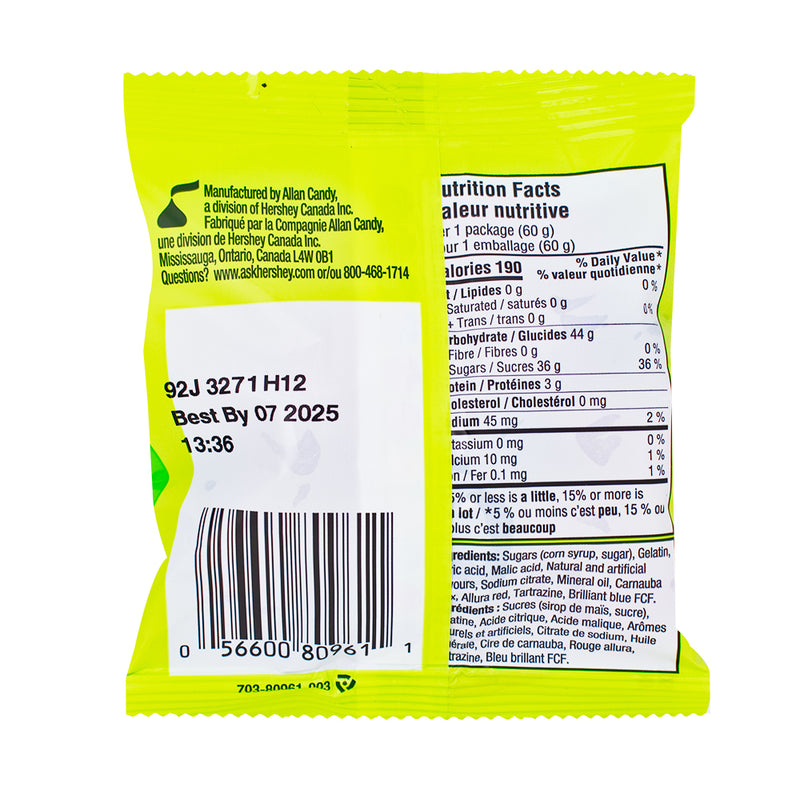 Twizzlers Gummies Tangy - Gummy Candy from Twizzlers - 60g  Nutrition Facts - Ingredients