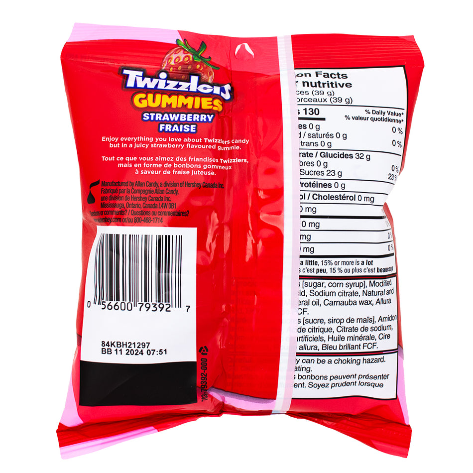 Twizzlers Gummies Strawberry - 170g Nutrition Facts - Ingredients