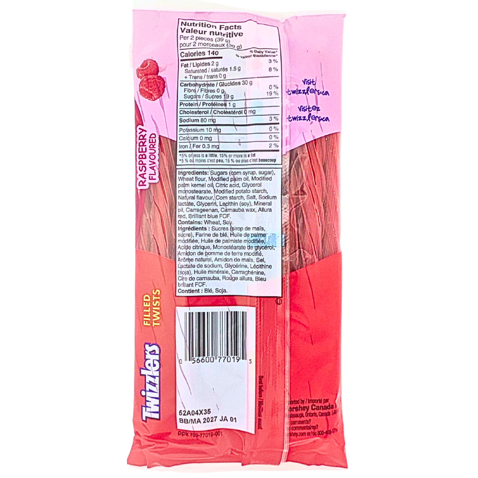 Twizzlers Raspberry Filled Twists - 311g