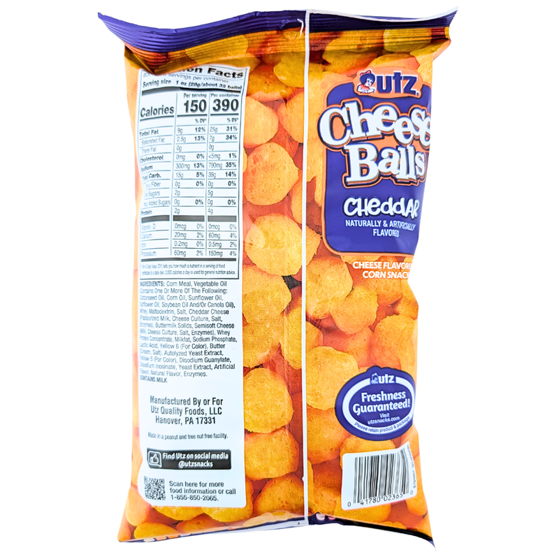 UTZ Cheese Balls Baked Cheddar - 2.6oz