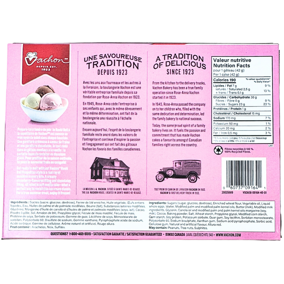 Vachon Roll Neopolitan Shortcake 6 Pack - 250g