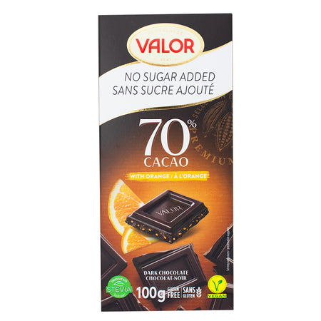 Valor 70% Cacao with Orange Sugar Free-100 g