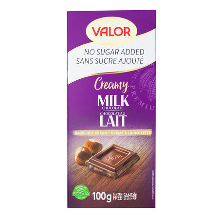 Valor Creamy Milk Chocolate Hazelnut Cream No Sugar Added -100 g