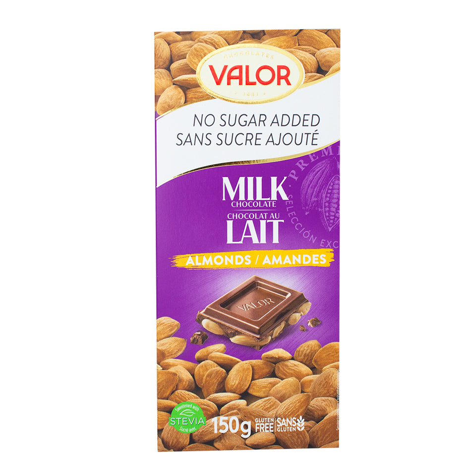 Valor Milk Chocolate with Almonds Sugar Free - 150 g