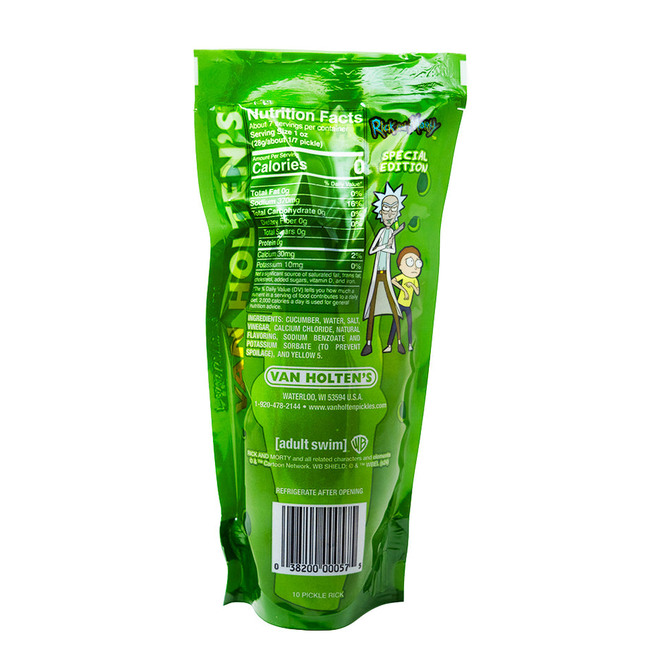 Van Holten's Rick and Morty Pickle Rick Jumbo Pickle - 9oz  Nutrition Facts Ingredients
